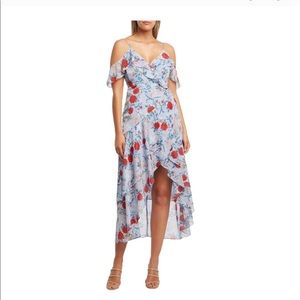 Bardot Blue Chiffon Floral Maxi - size 4 & 12
